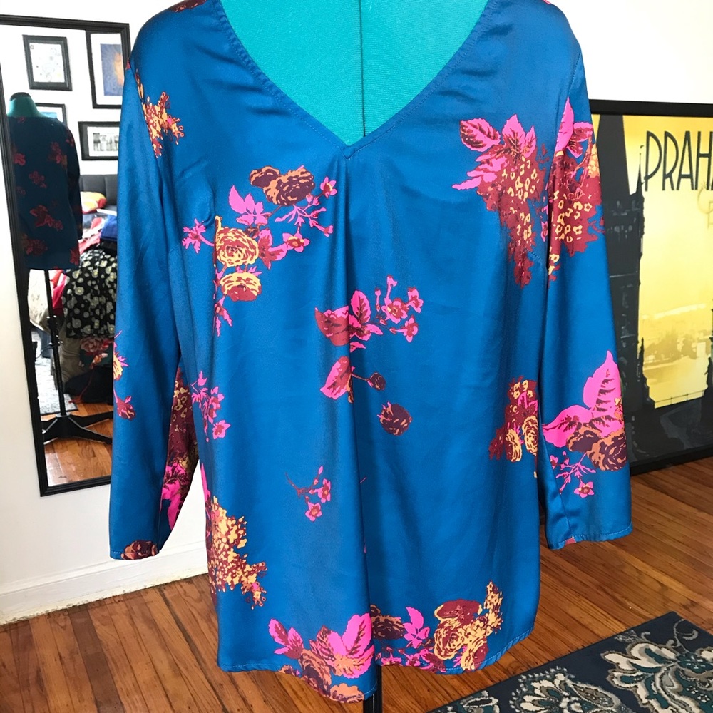 ModCloth Floral Blouse